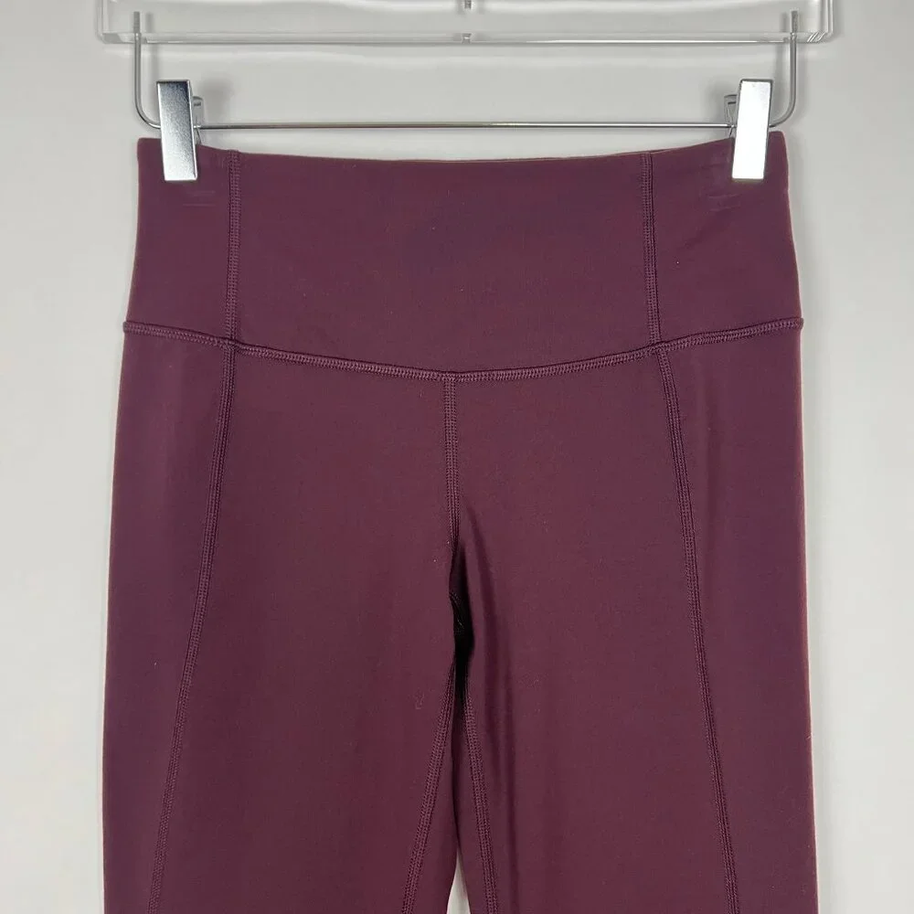 Lululemon Leggings Women's 6 Bordeaux Drama Gather & Crow Crop Slit Capri